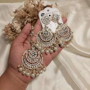 Noor-e-Chand: Pearl Kundan Chandbali Set