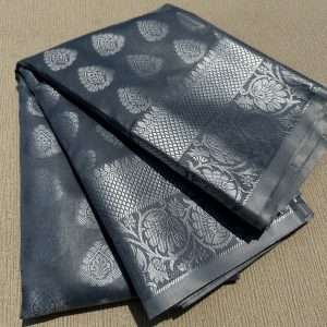 Fall in love with this stunning Grey Katan Silk Saree — soft, lightweight, and beautifully woven with silver zari work. Perfect for weddings, parties, and festive occasions