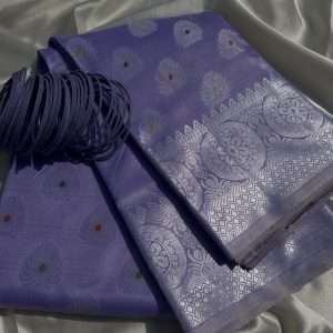 Radiant Purple Silk Saree with Exquisite Embroidery