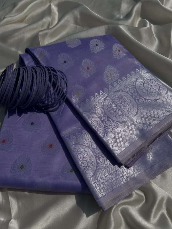 Radiant Purple Silk Saree with Exquisite Embroidery