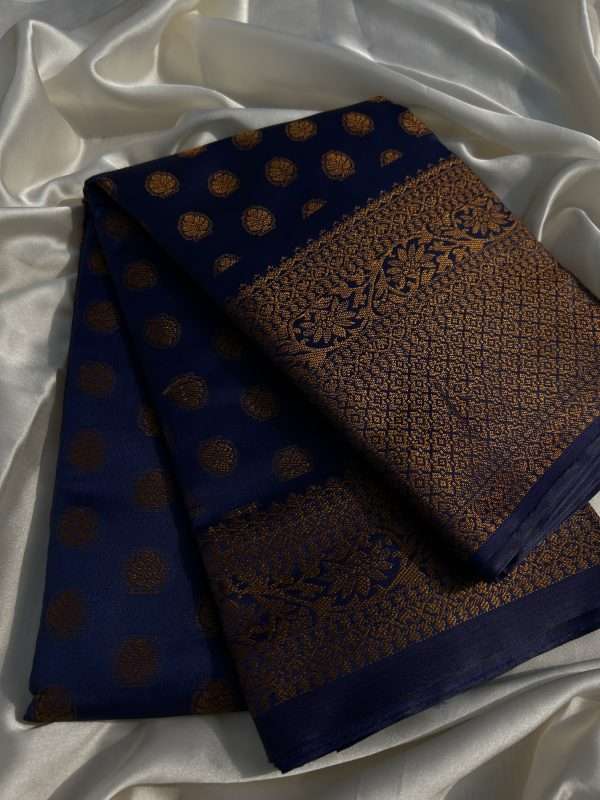 Regal Blue Saree with Gold Embroidery